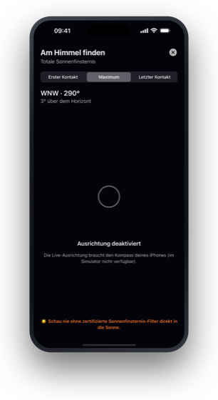 iPhone, Himmels-Finder