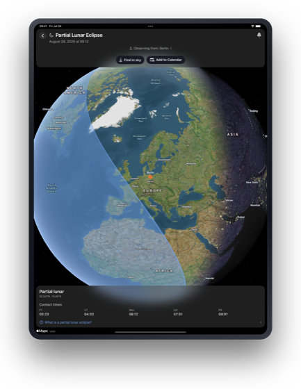 iPad, lunar eclipse